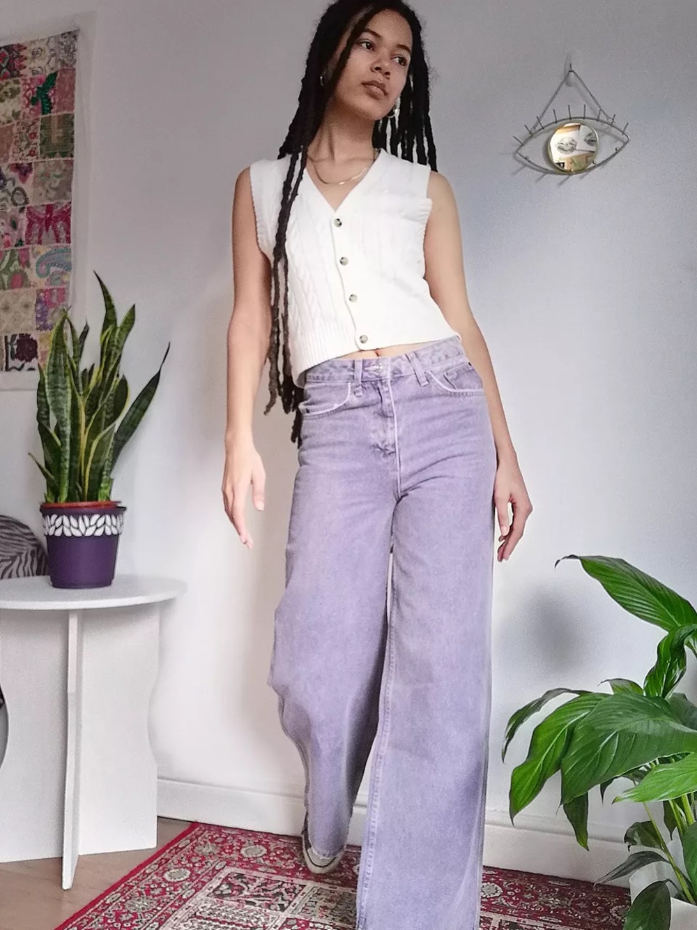 Urban Outfitters Lavender Wide-Leg Jeans